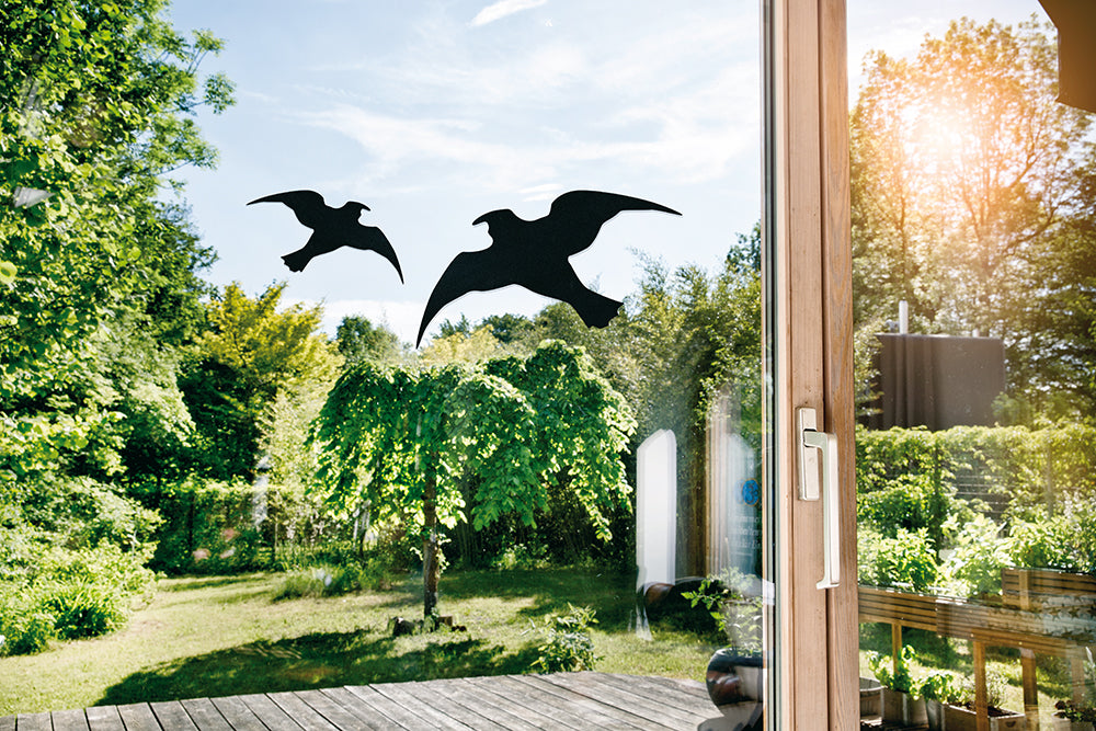 Vogel-Silhouetten-Aufkleber schwarz 3-tlg.