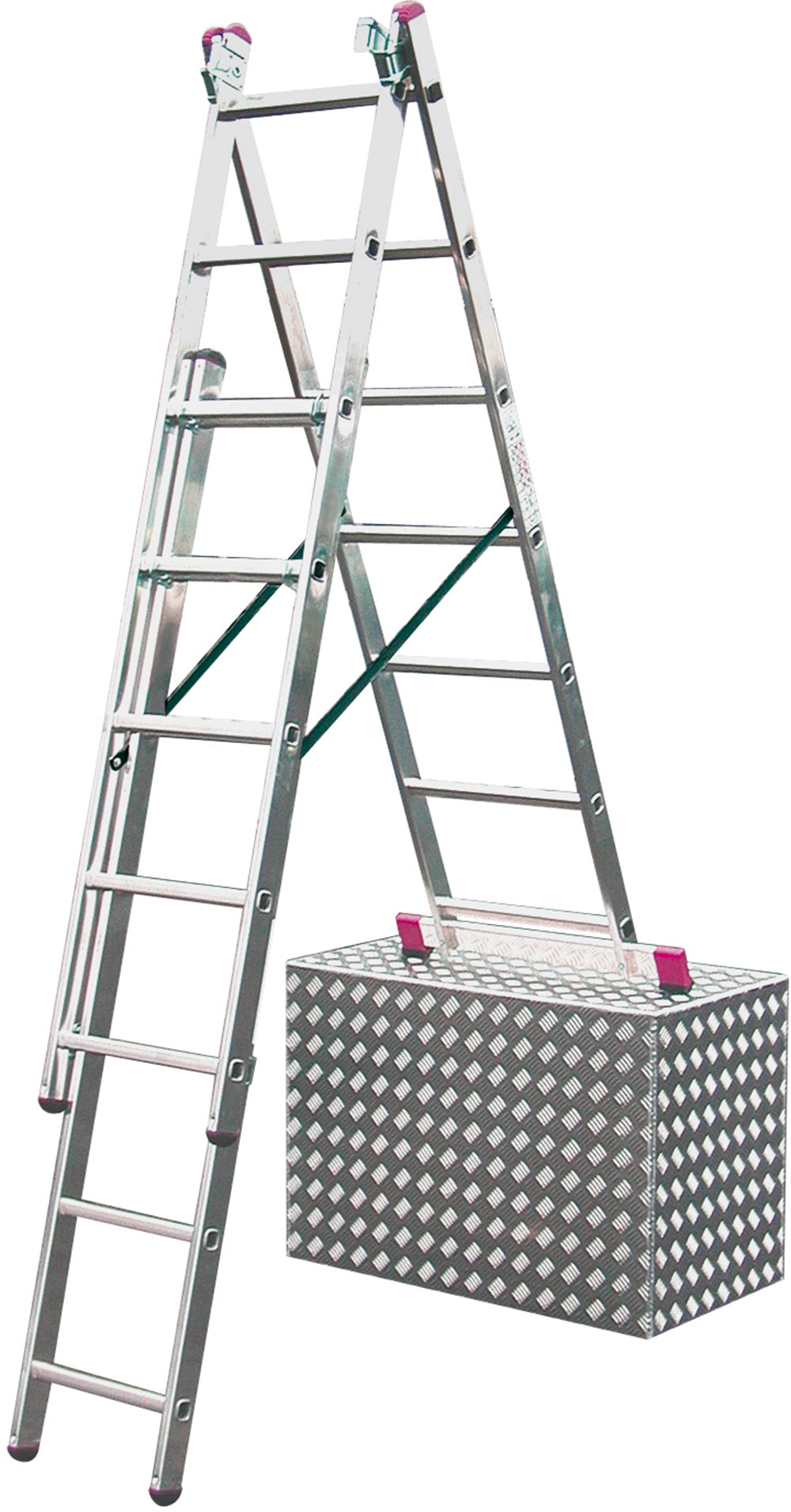 Alu-Kombileiter m. Treppenfunktion 3 x 7 Sprossen