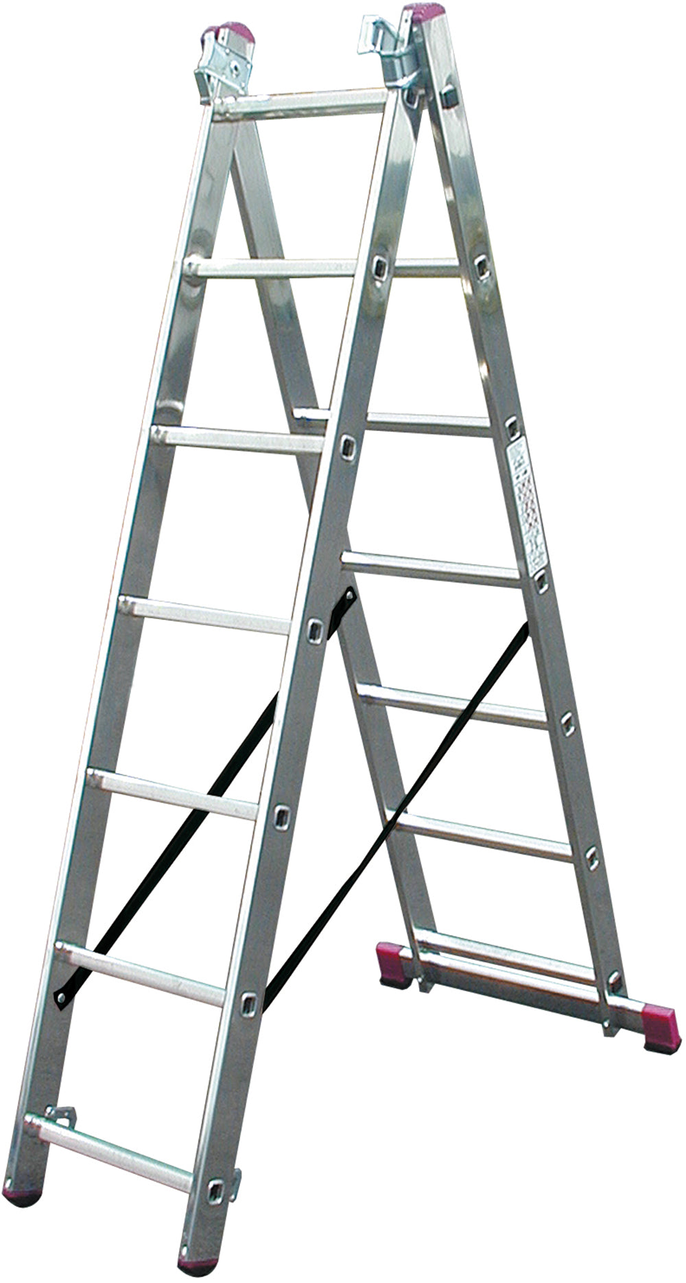 Alu-Kombileiter m. Treppenfunktion 3 x 7 Sprossen