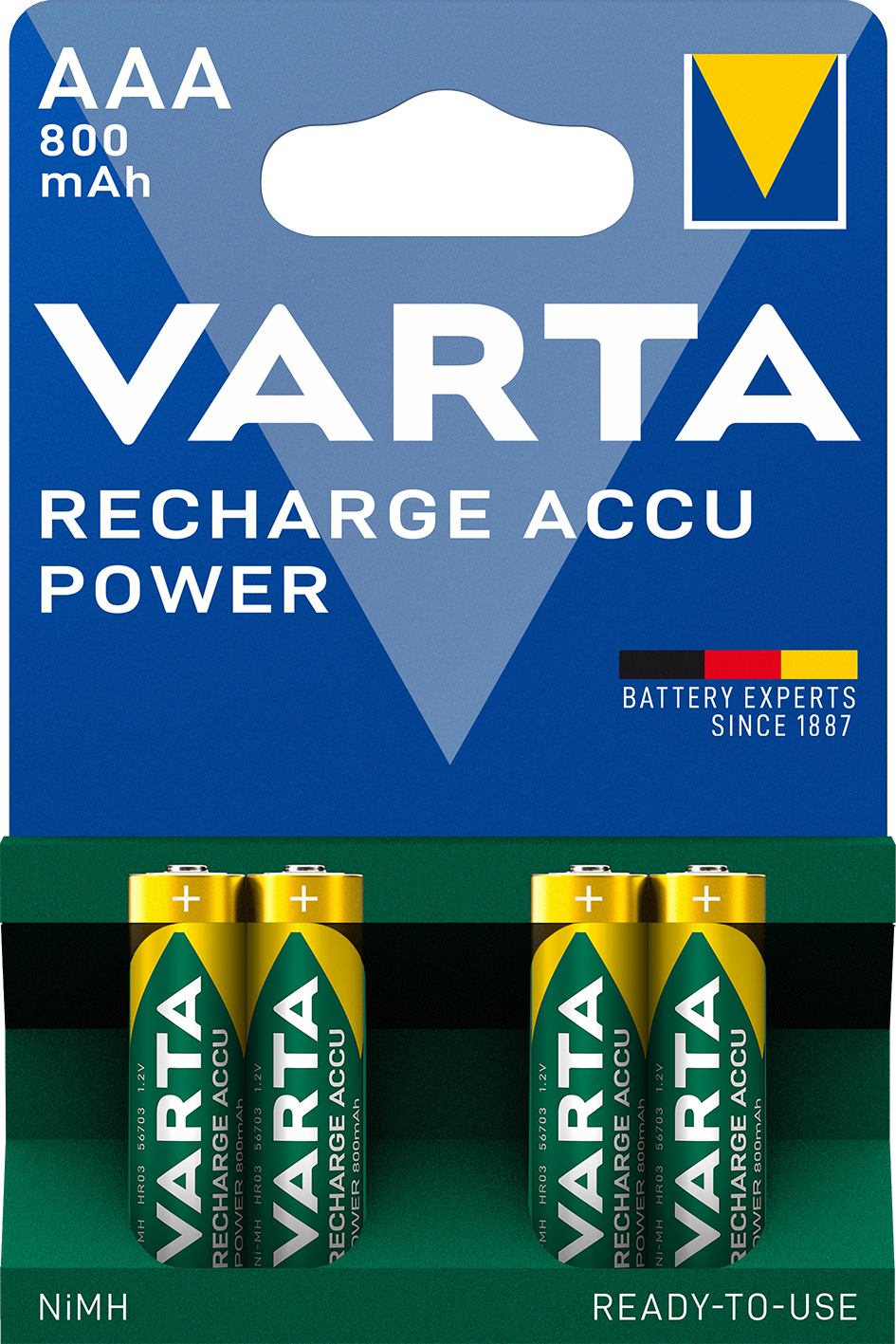 4 NiMH-Akku-Batterien Micro AAA