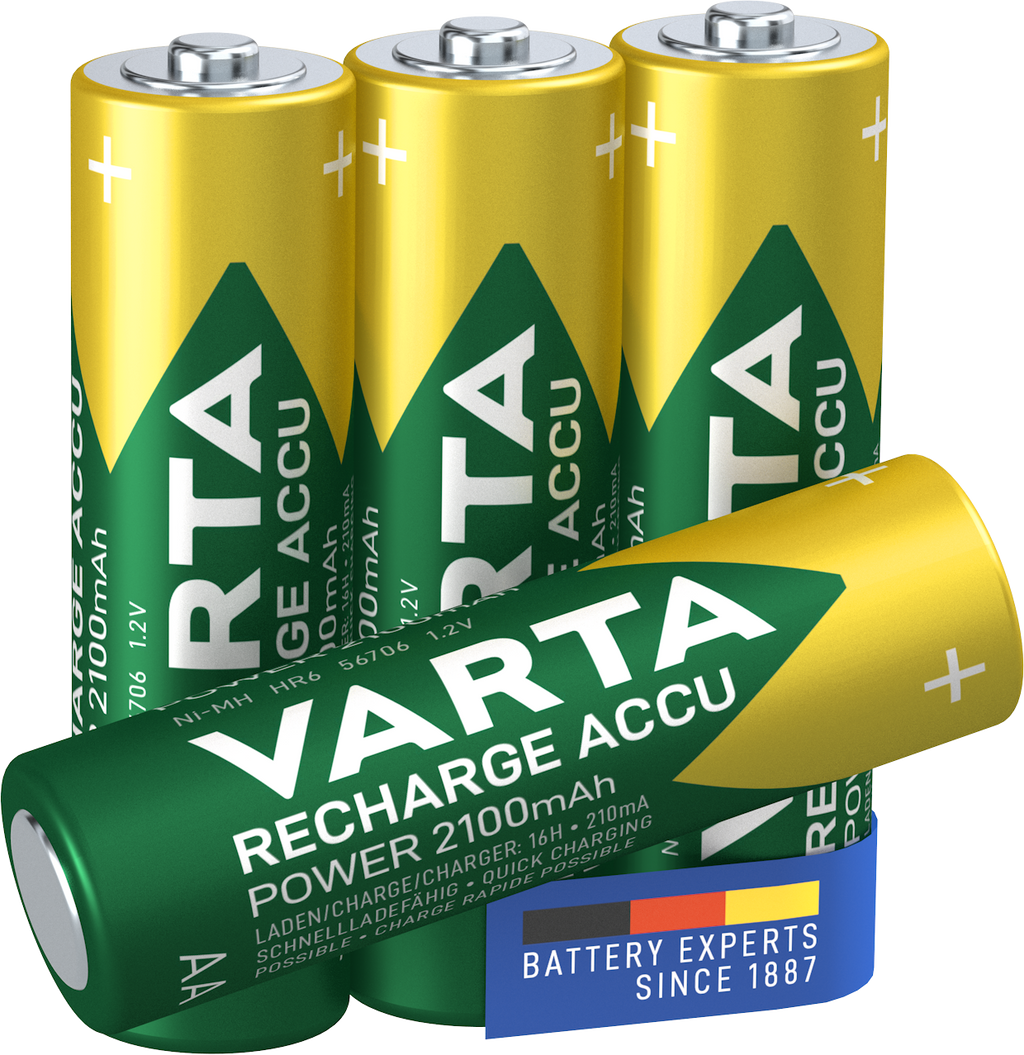 4 NiMH-Akku-Batterien Mignon AA