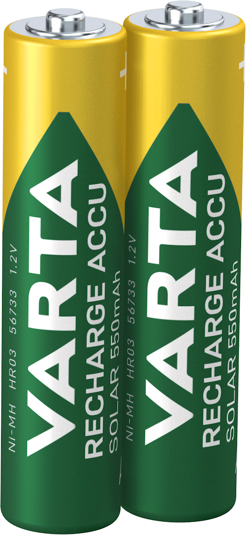 2 Akku-Batterien RECHARGE ACCU Solar AAA 550 mAh
