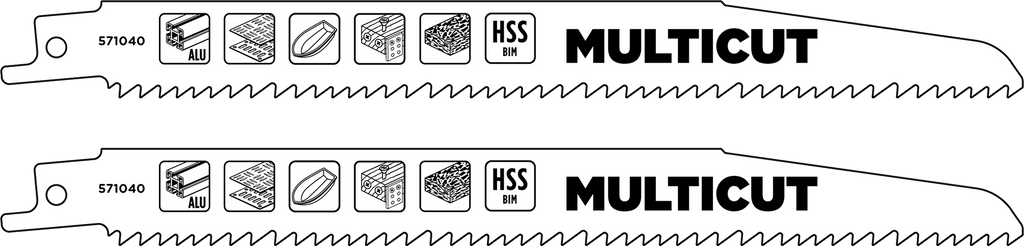 MULTICUT HSS-Bi-Metall-Säbelsägeblätter, fein - grob