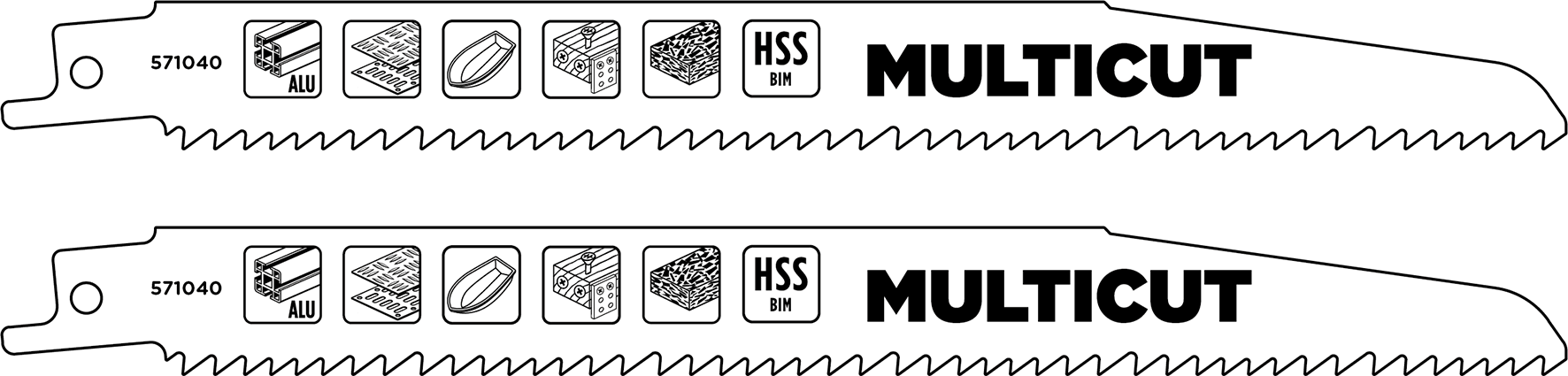 MULTICUT HSS-Bi-Metall-Säbelsägeblätter, fein - grob