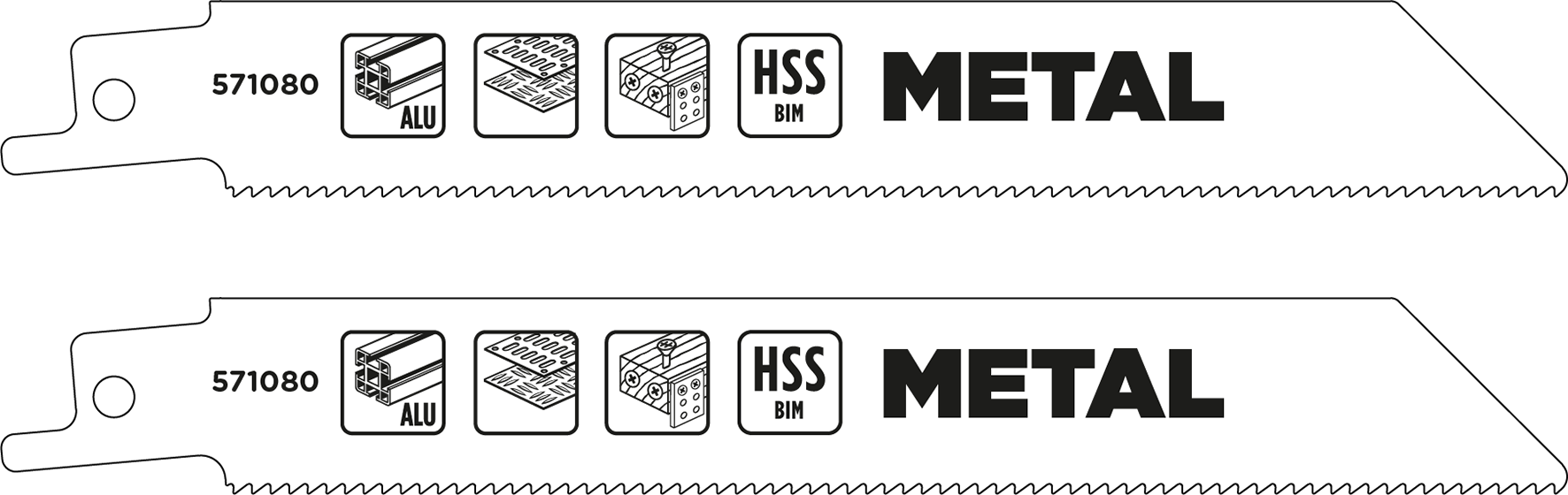 HSS-Bi-Metall-Säbelsägeblätter 152/132 mm, Metallbearbeitung, mittel