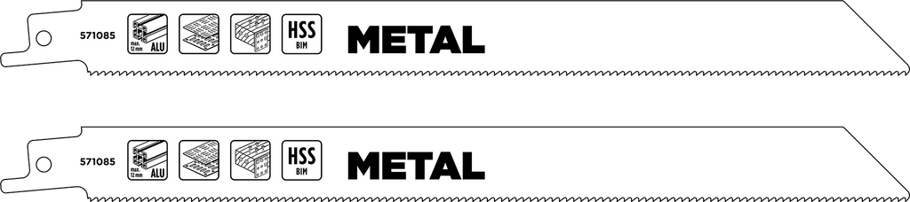HSS-Bi-Metall-Säbelsägeblätter 229/205 mm, Metallbearbeitung, mittel
