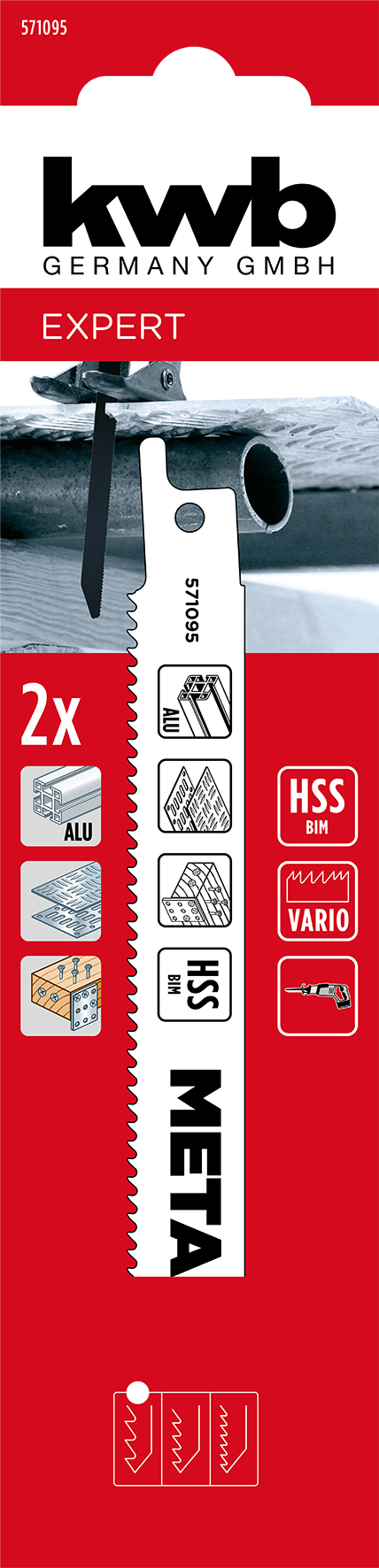 HSS-Bi-Metall-Säbelsägeblätter, Metallbearbeitung, grob