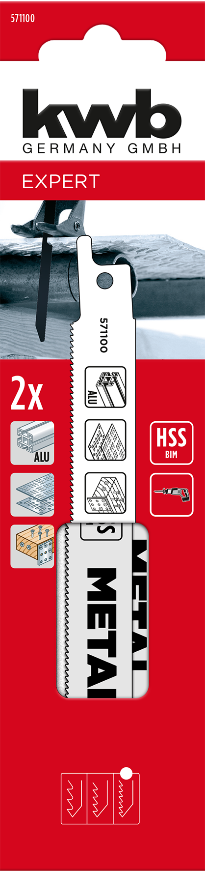 HSS-Bi-Metall-Säbelsägeblätter, Metallbearbeitung, fein