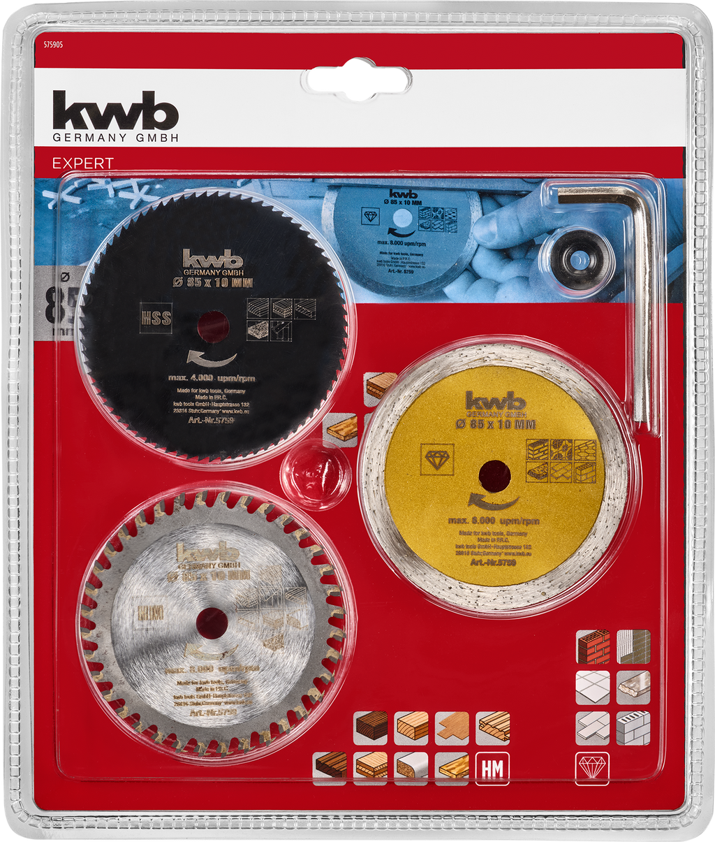 Mini-Kreissäge-Set, 5-tlg. 85 mm