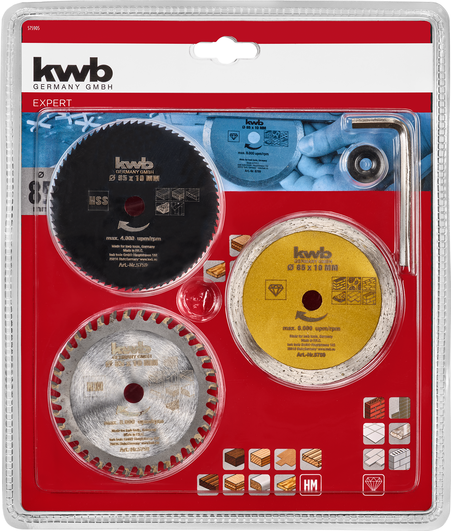 Mini-Kreissäge-Set, 5-tlg. 85 mm