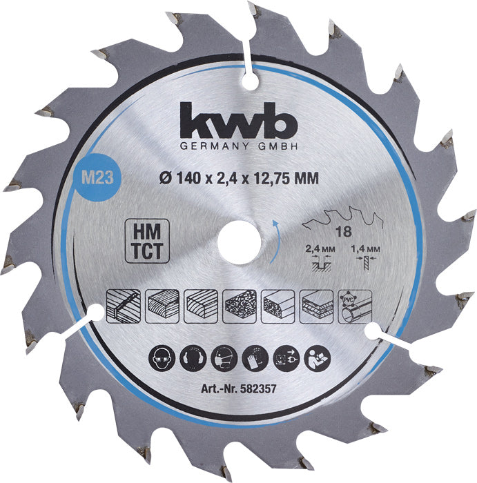 Spanplatten-Kreissägeblätter für Handkreissägen Ø 140 x 12,75 mm
