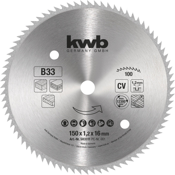 Profilholz-Kreissägeblätter für Handkreissägen Ø 150 x 16 mm