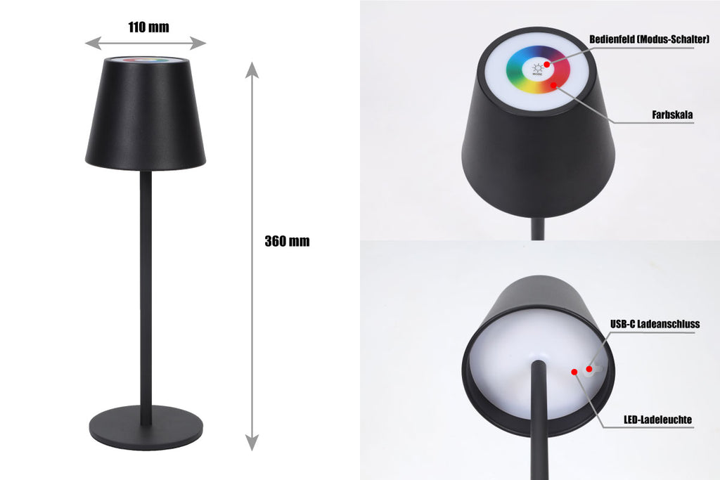 LED-Akku-Tischleuchte