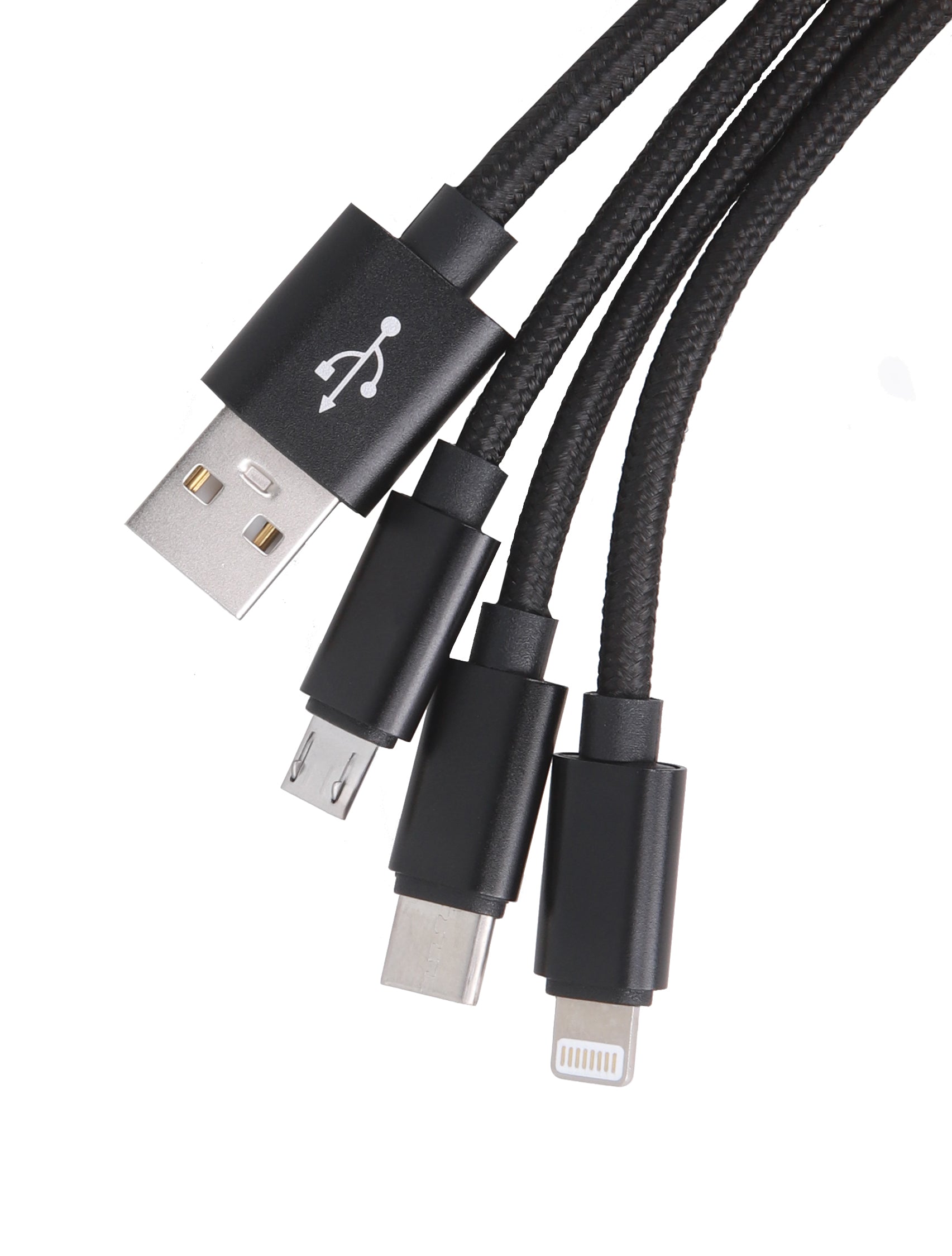 3in1 USB Ladekabel für USB-C, Lightning und Micro USB Schnittstelle