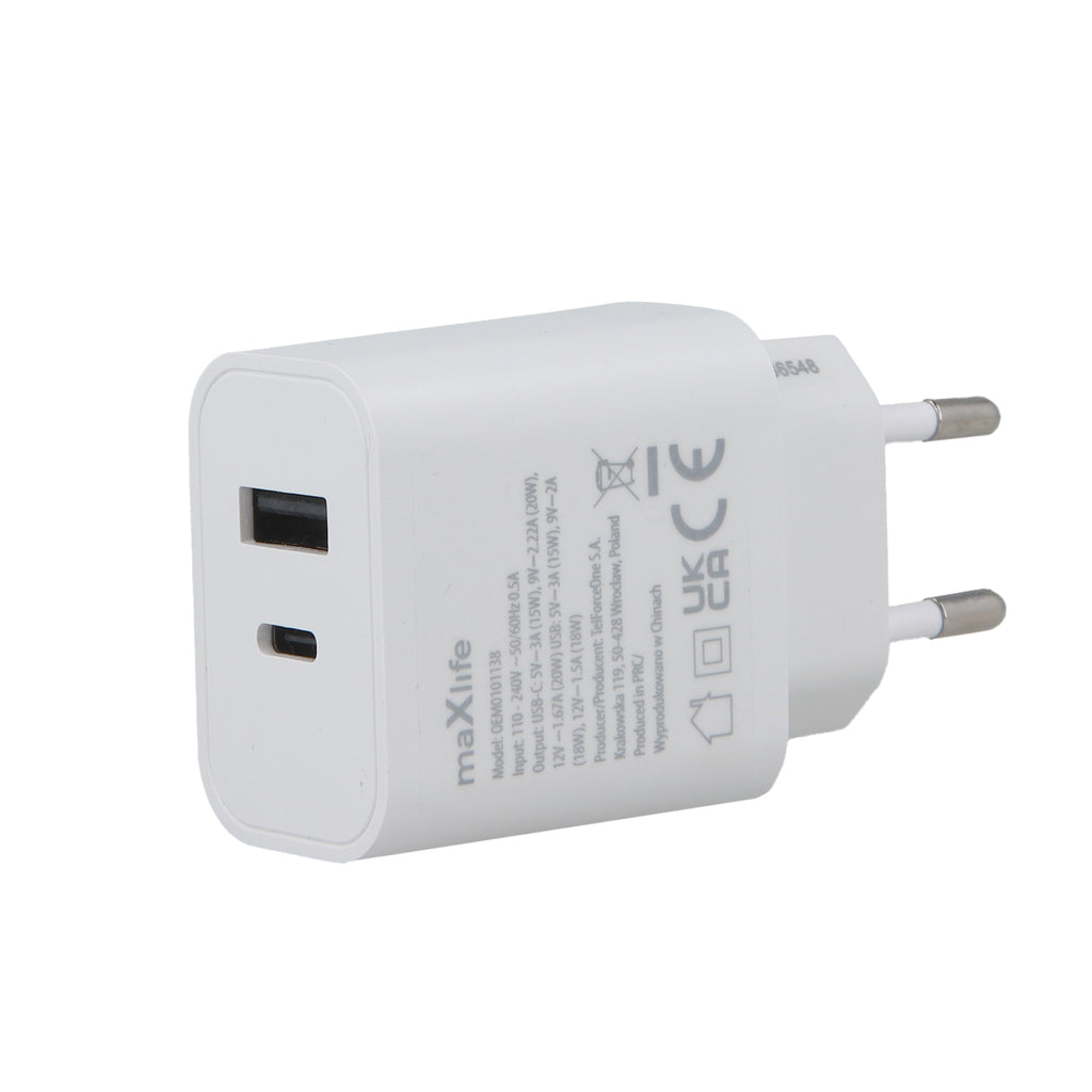 20W PD Wandlader mit USB-C und USB-A Schnittstelle