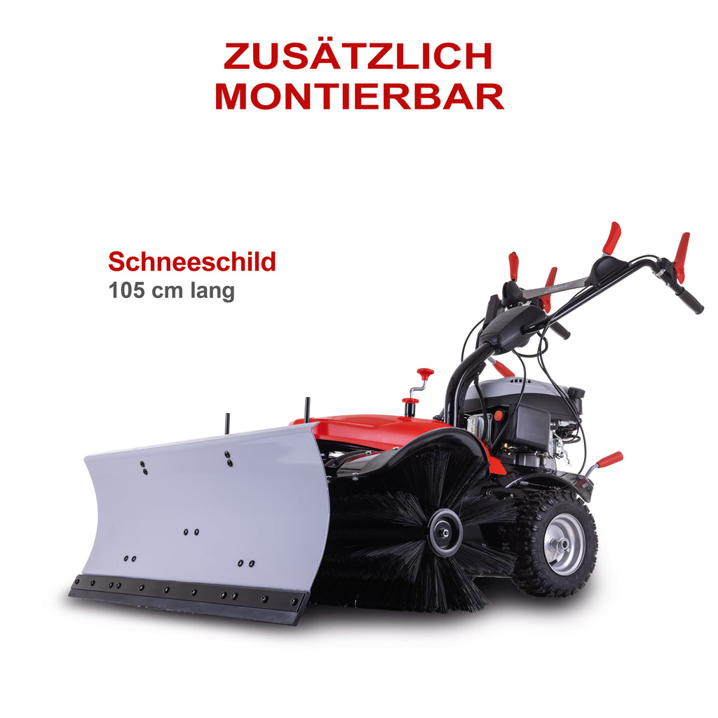 Benzin-Kehrmaschine + Schneeschild