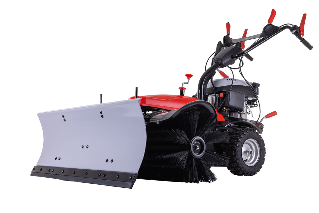 Benzin-Kehrmaschine + Schneeschild