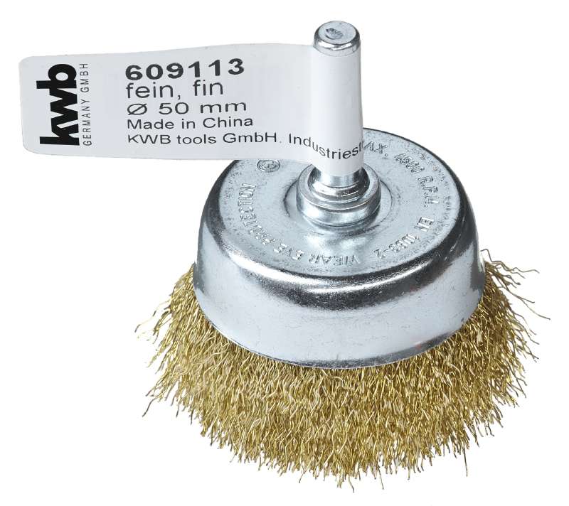 Topfbürste, Messingdraht, gewellt, Ø 50 mm, fein