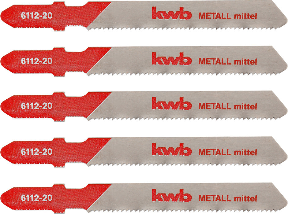 5 Stichsägeblätter, Metallbearbeitung, HSS, mittel