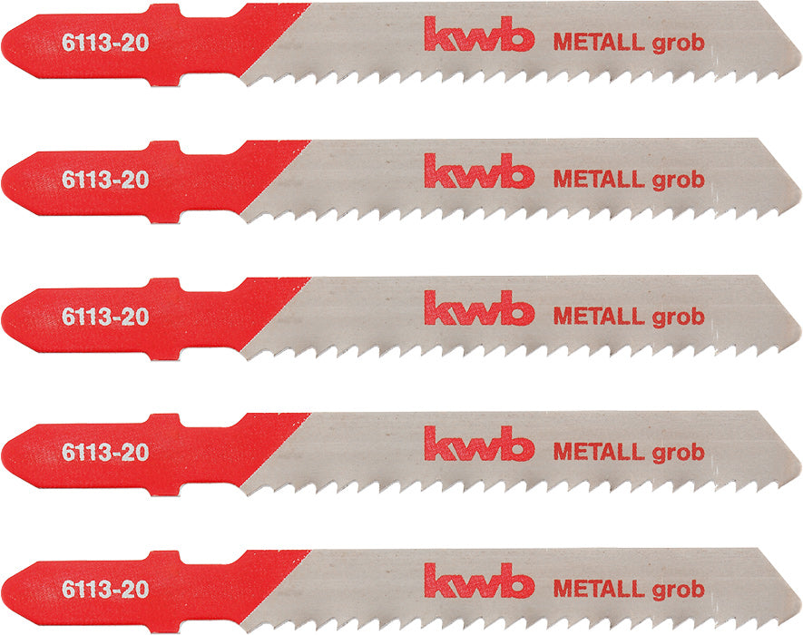 5 Stichsägeblätter, Metallbearbeitung, HSS, grob