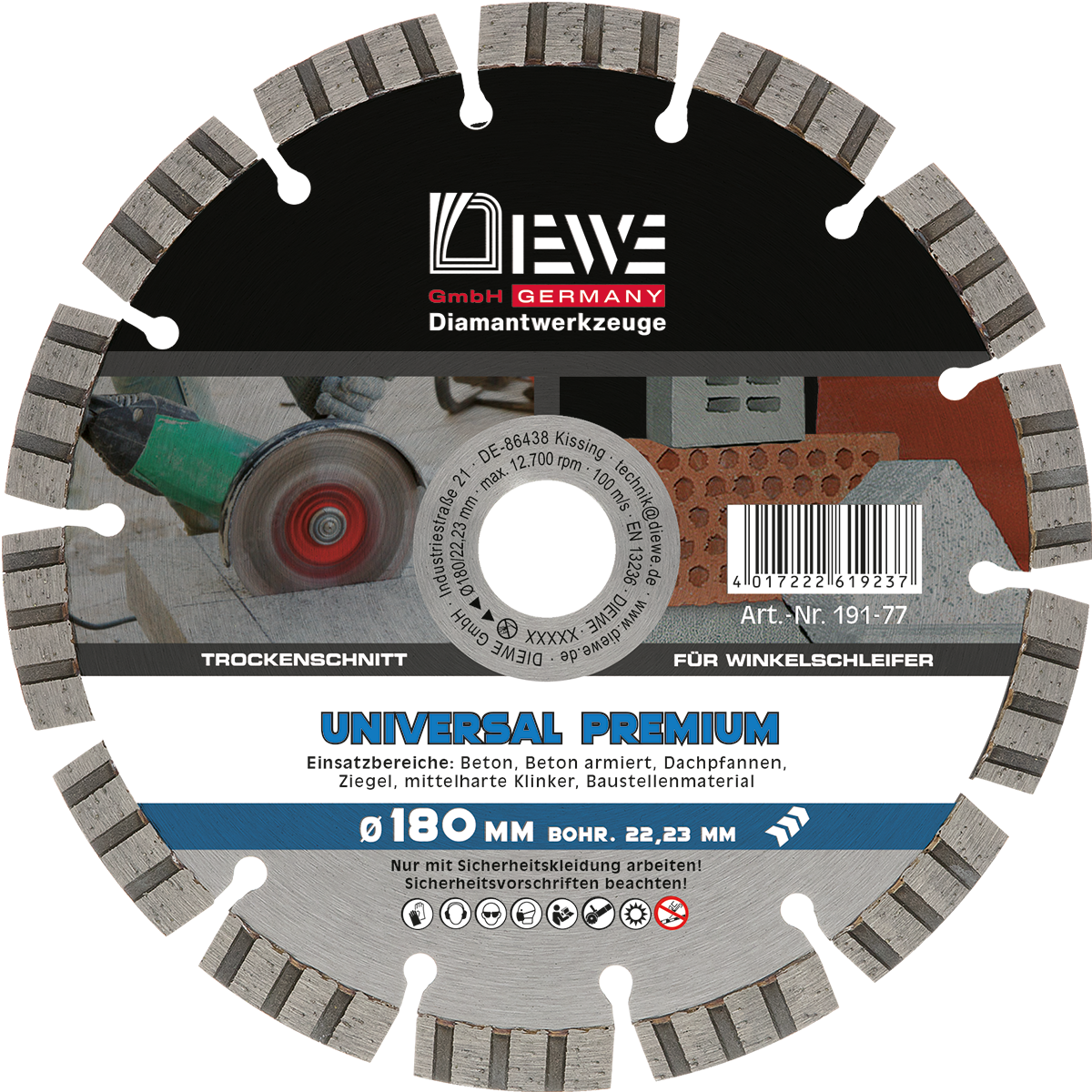 Universal-Diamant-Trennscheibe Selection SLU 180 mm Ø