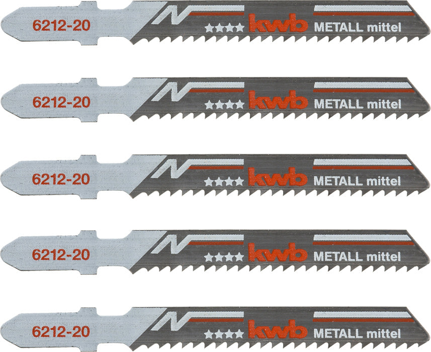 5 Stichsägeblätter, Metallbearbeitung, Bi-Metall, mittel