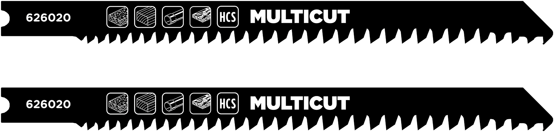 MULTICUT HCS-Stichsägeblätter, Holzbearbeitung, U-Schaft, fein-grob
