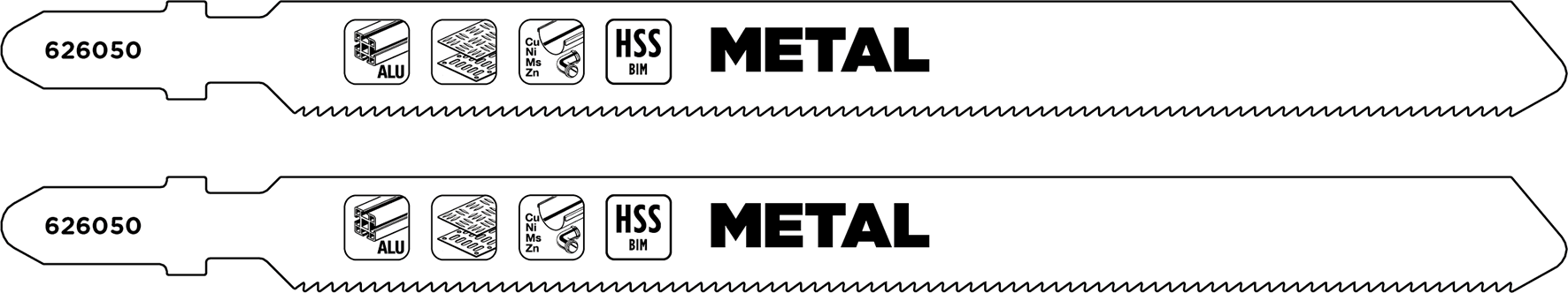HSS-Bi-Metall-Stichsägeblätter, Metallbearbeitung, T-Schaft, mittel, extra lang
