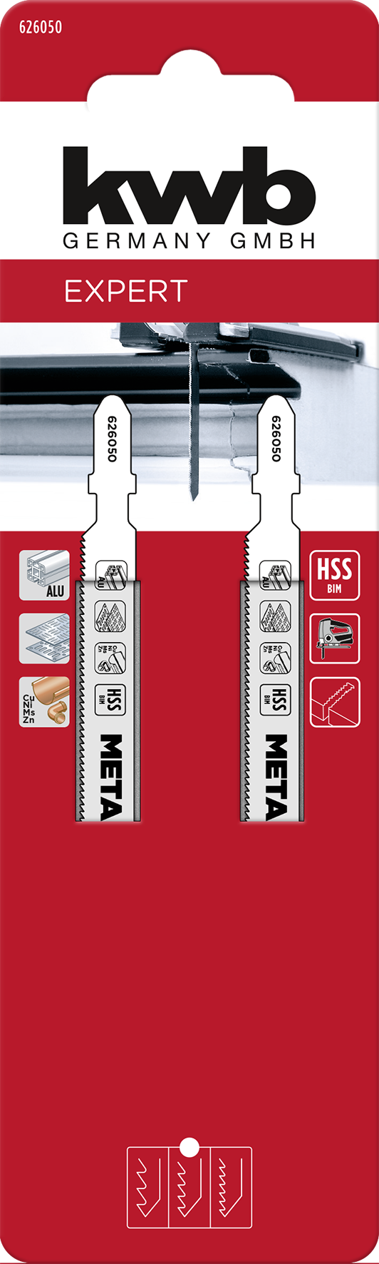 HSS-Bi-Metall-Stichsägeblätter, Metallbearbeitung, T-Schaft, mittel, extra lang