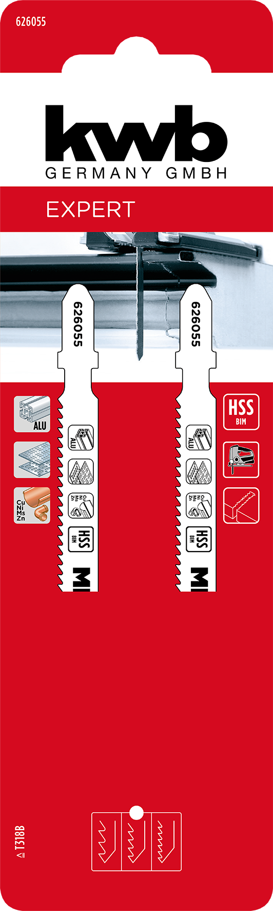 HSS-Bi-Metall-Stichsägeblätter, Metallbearbeitung, T-Schaft, mittel