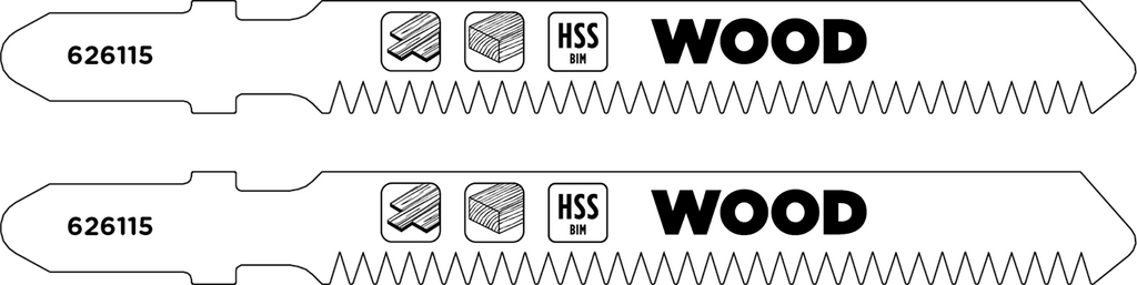 2 HSS-Bi-Metall-Stichsägeblätter 83/59 mm, LAMINAT, Holzbearbeitung, fein