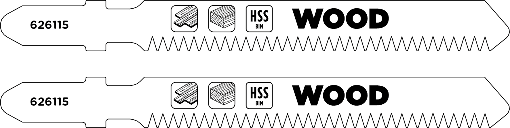 2 HSS-Bi-Metall-Stichsägeblätter 83/59 mm, LAMINAT, Holzbearbeitung, fein
