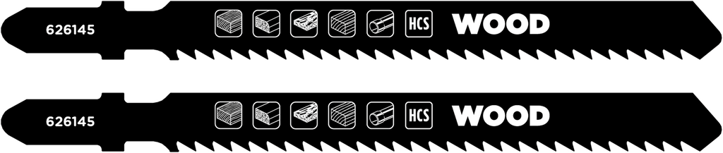 2 HCS-Stichsägeblätter, Holzbearbeitung, DOWN CUT, T-Schaft, fein