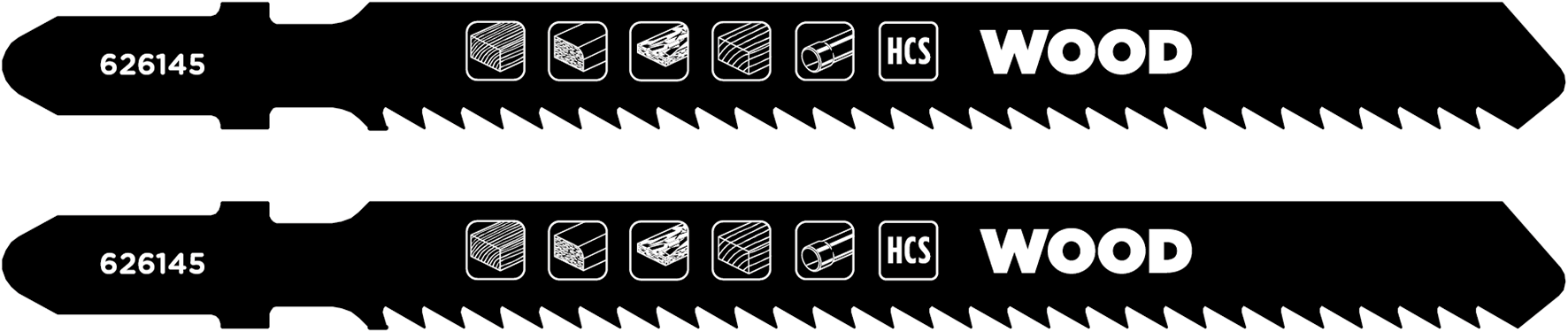 2 HCS-Stichsägeblätter, Holzbearbeitung, DOWN CUT, T-Schaft, fein