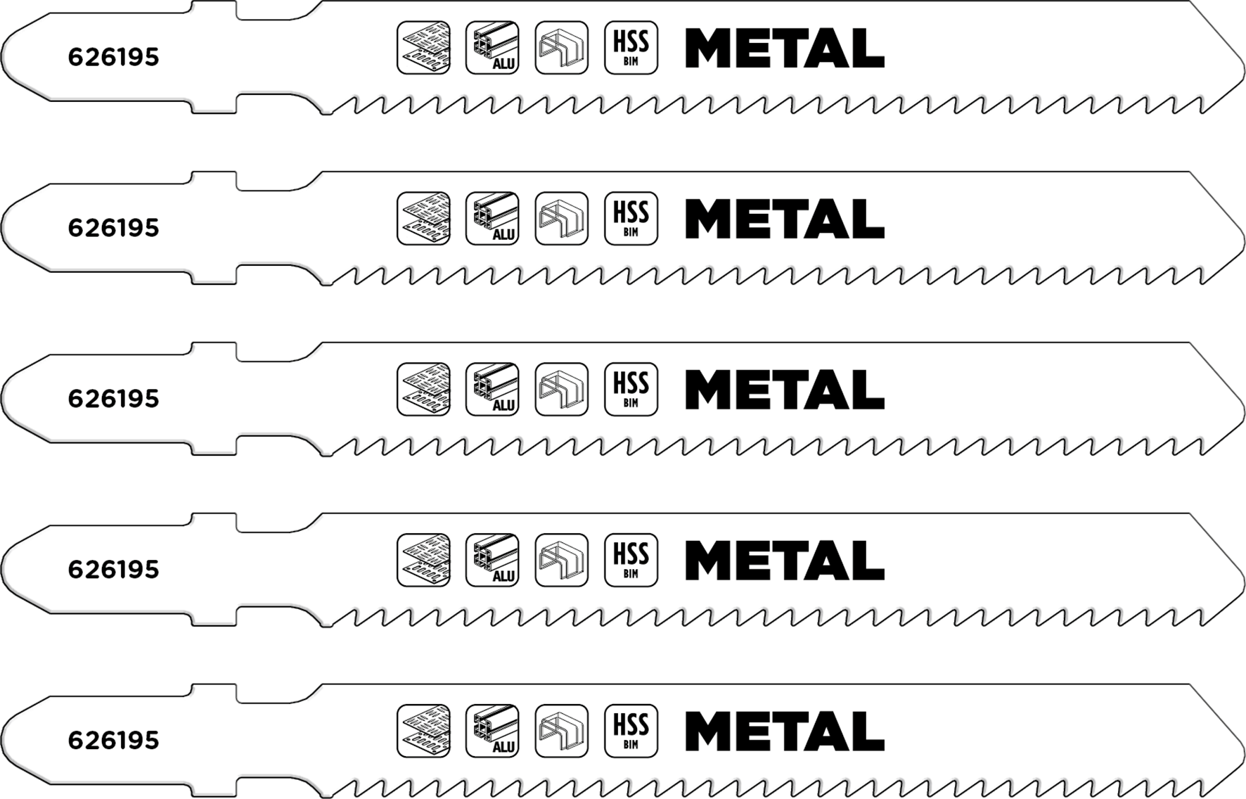 HSS-Bi-Metall-Stichsägeblätter, Metallbearbeitung, mittel