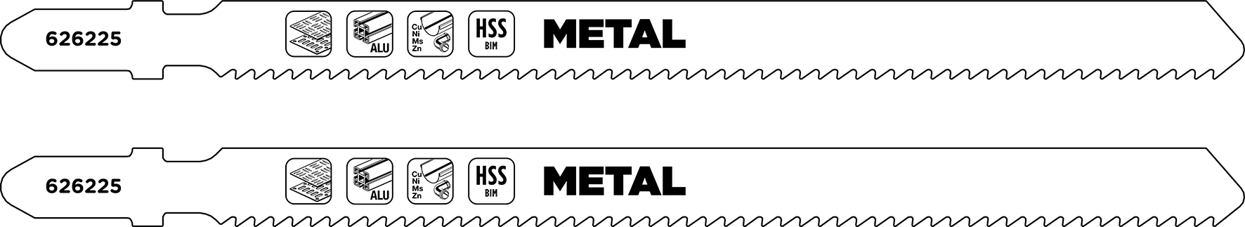 HSS-Bi-Metall-Stichsägeblätter, T-Schaft, extra lang, grob