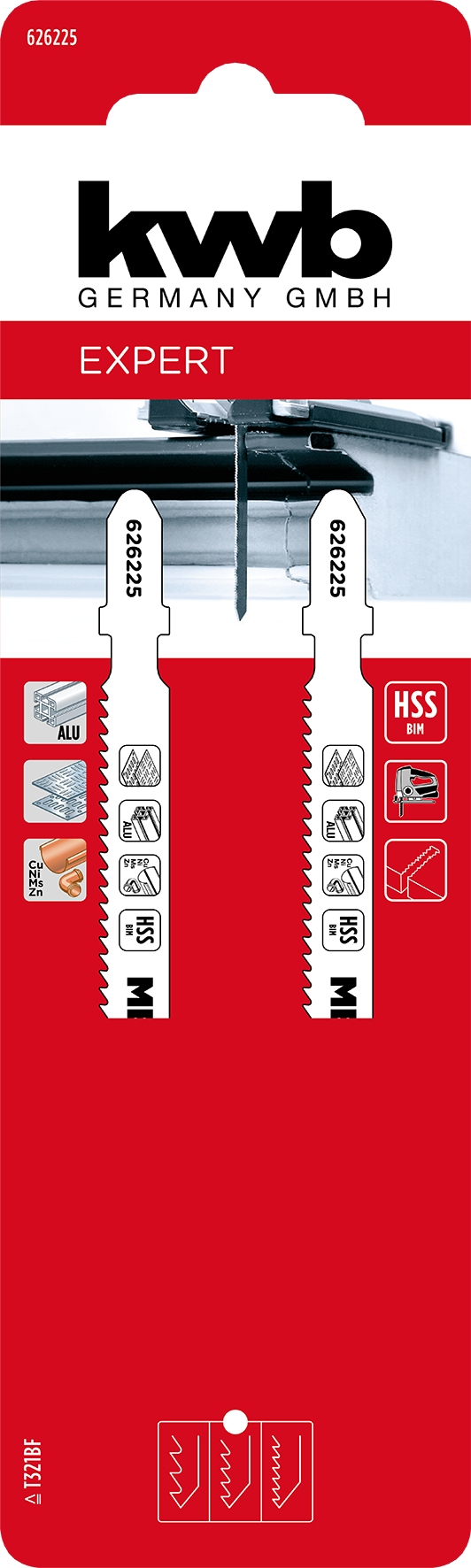 HSS-Bi-Metall-Stichsägeblätter, T-Schaft, extra lang, grob