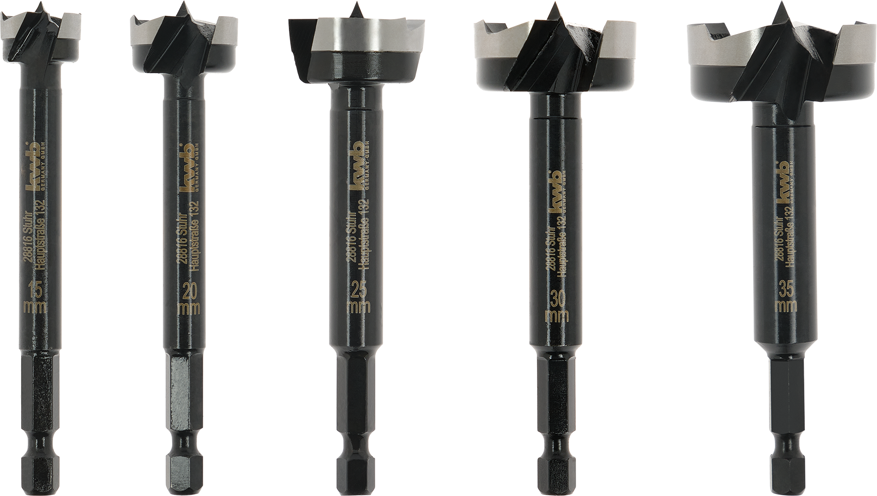 Forstnerbohrer-Set mit 1/4" E 6.3 Schaft, 5-tlg.