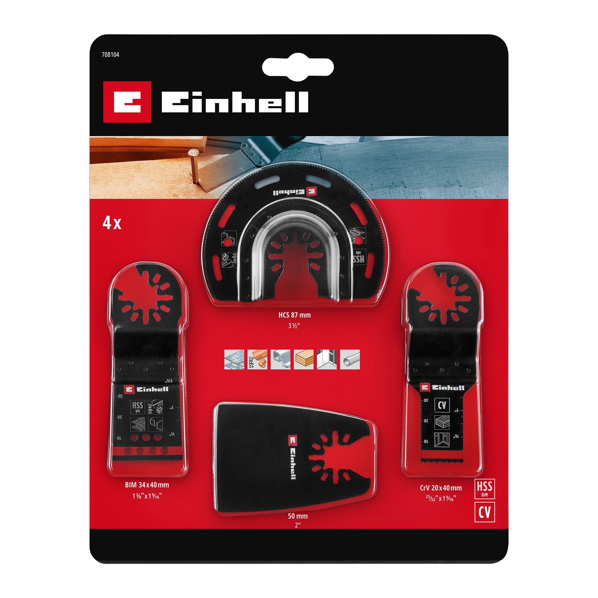 Multitool-Set mit Universalaufnahme, 4-tlg.