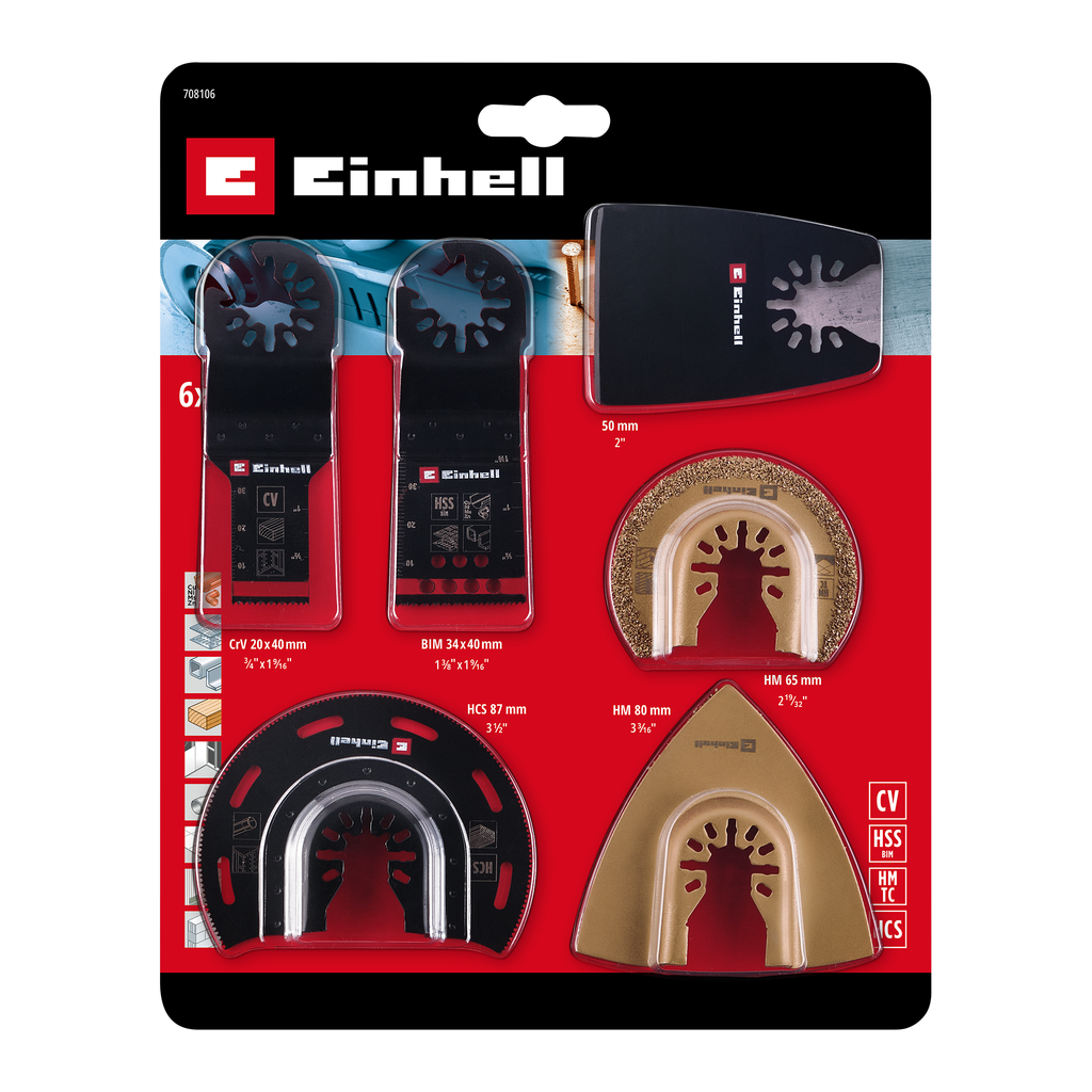 Multitool-Set mit Universalaufnahme, 6-tlg.