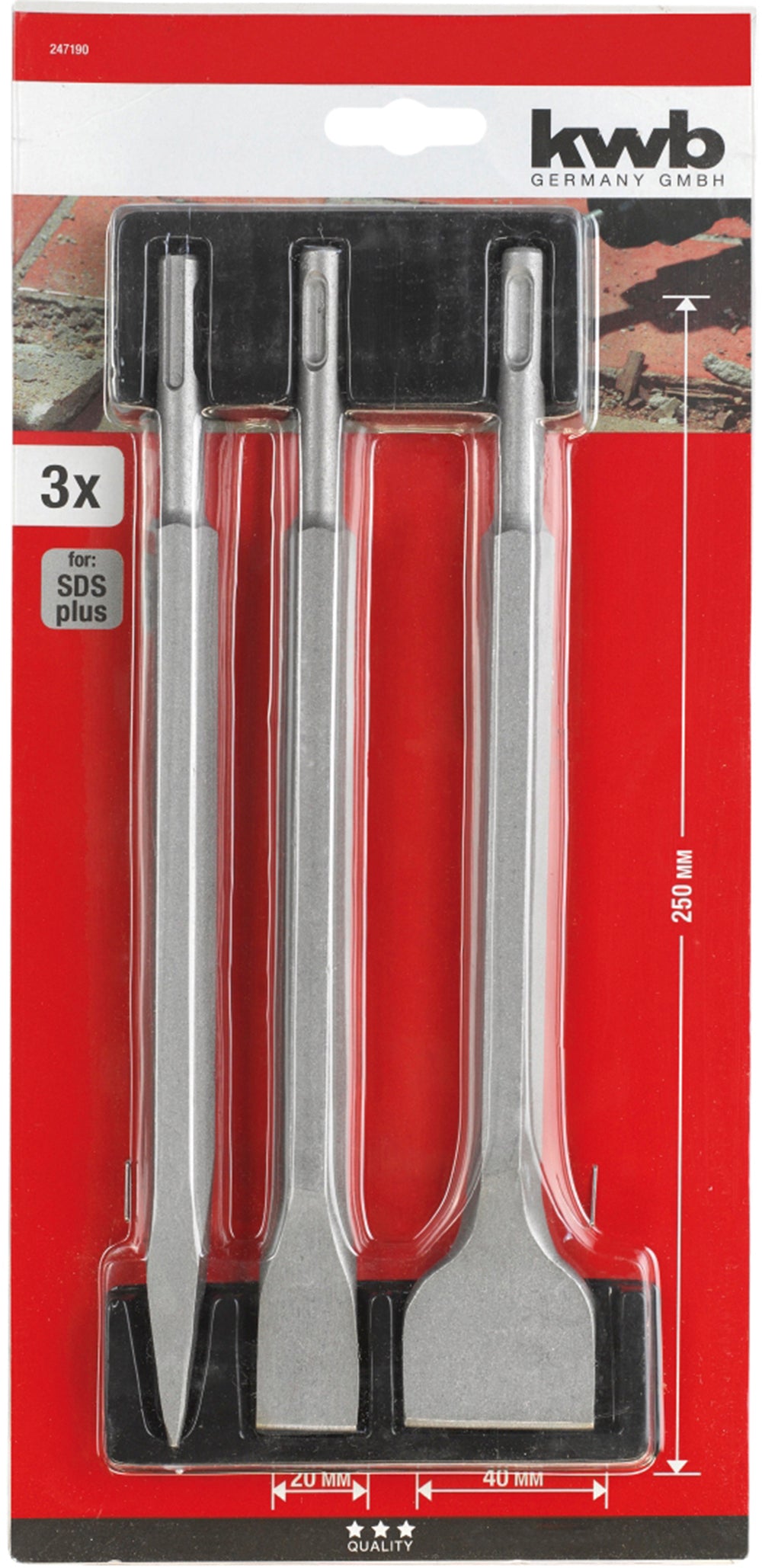 SDS-Plus-Meißel-Set 3-tlg.