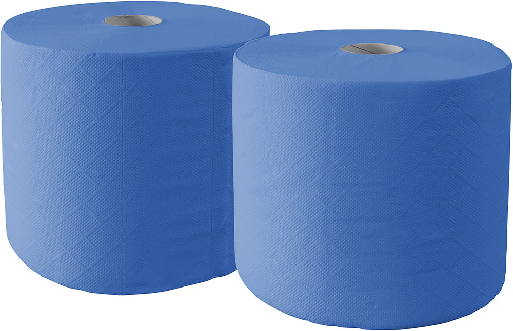 2 Rollen Werkstatt-Putzpapier Blau 23 cm breit, 26 cm Ø