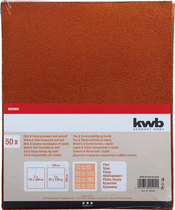 Schleifpapier HOLZ & FARBE, Flint
