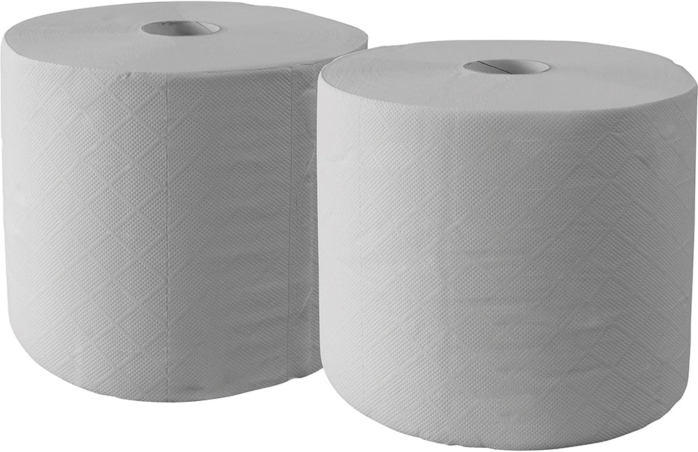 2 Rollen Werkstatt-Putzpapier Weiß 23 cm breit, 26 cm Ø