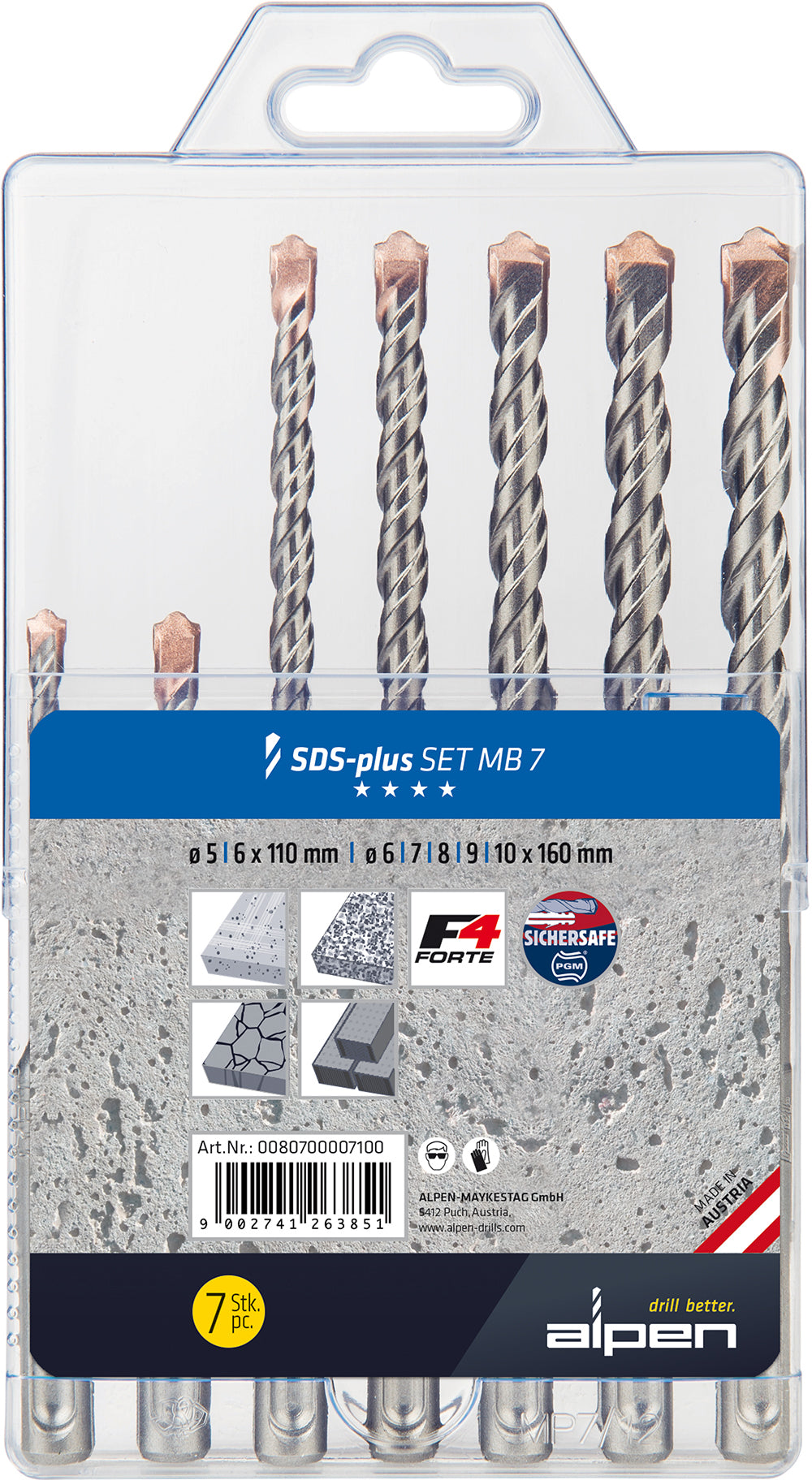 SDS-Plus-Bohrer-Satz F4 MB7 7-tlg.