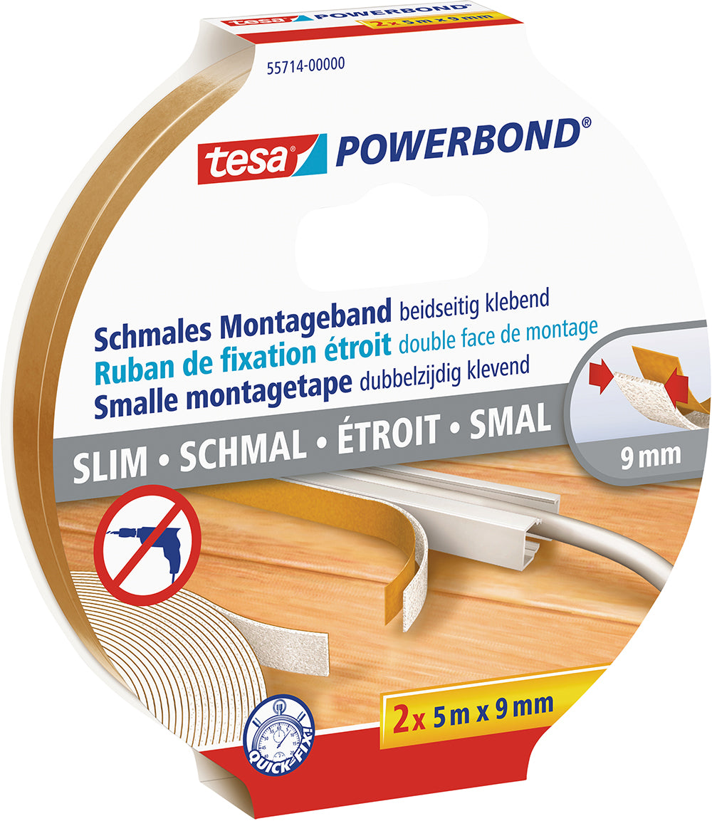 Montageband schmal 9 mm / 2 x 5 m
