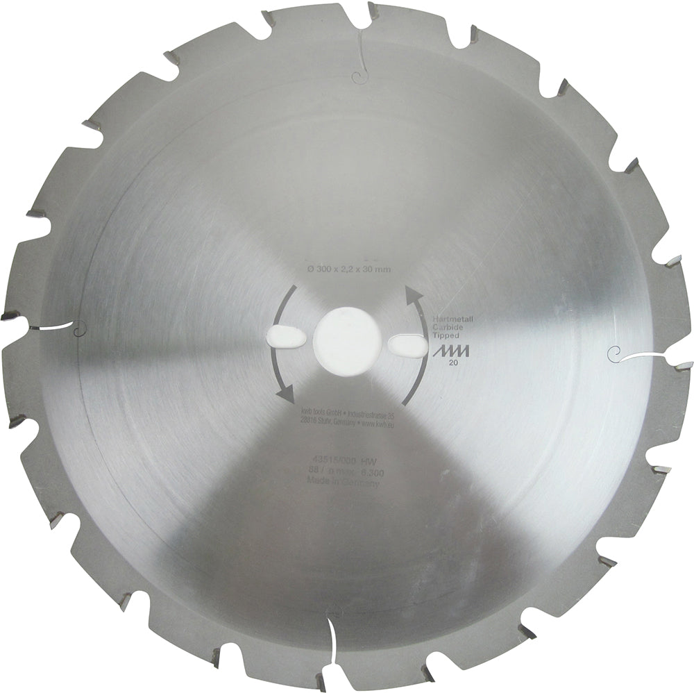 Bau-HM-Kreissägeblatt 300 x 30 mm Ø, 20 Zähne