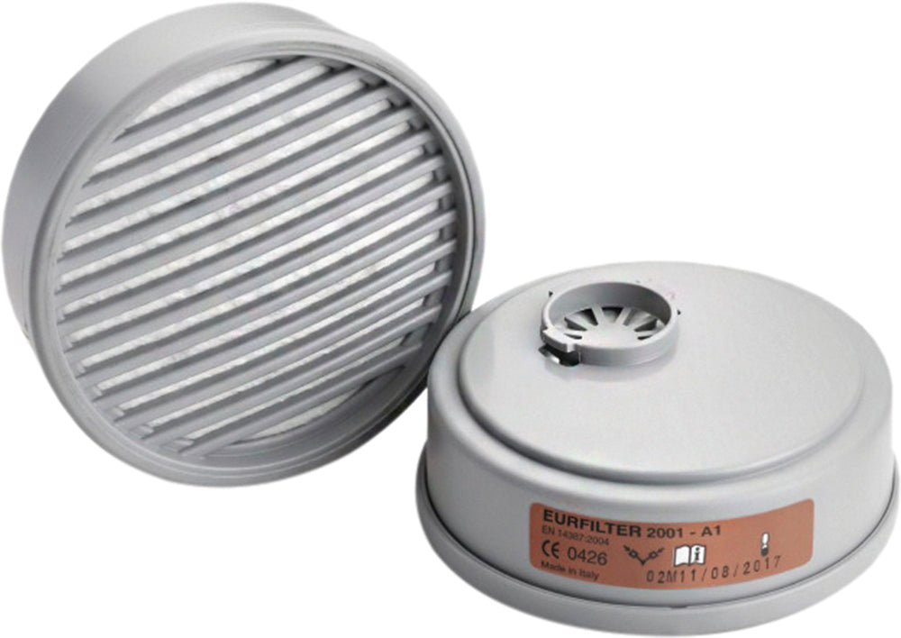 2 Gas-Ersatzfilter A1 zu Atemschutz-Halbmaske 87433
