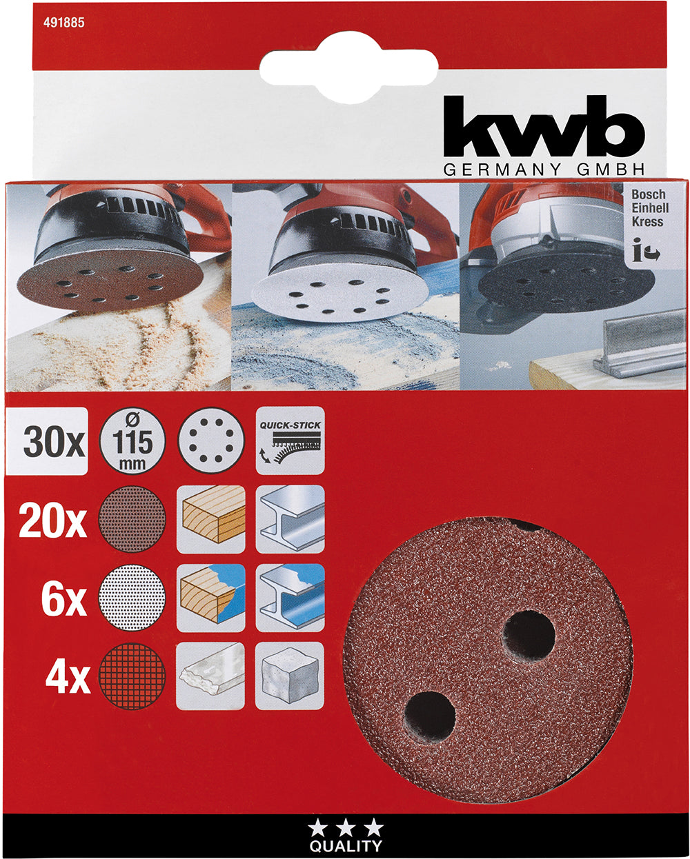 30 Schleifscheiben 115 mm Ø sortiert