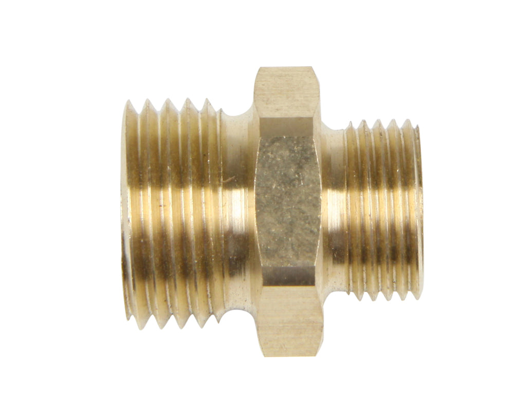 Doppel-Nippel aus Messing 1/2" AG x 3/8" AG